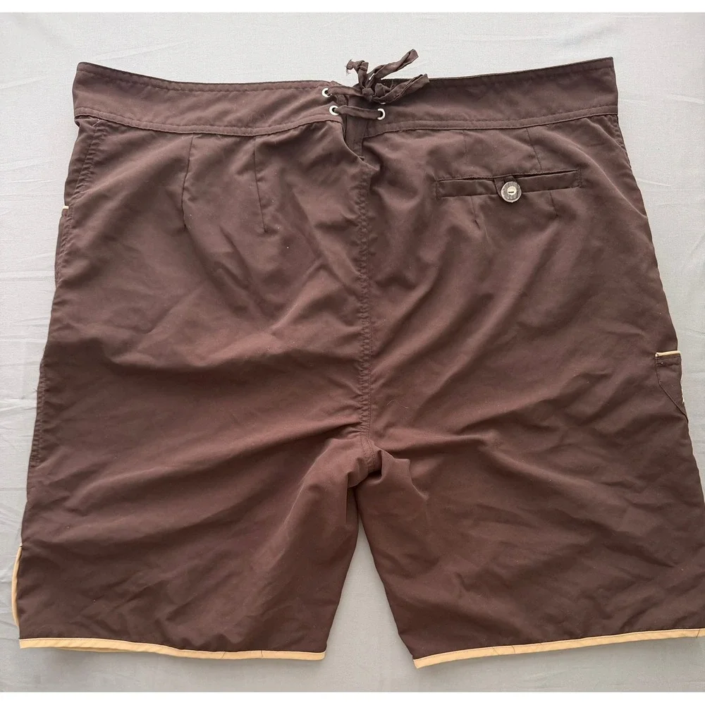 Monaco Di Bavaria Men XXL Brown Lederhosen Style Shorts Embroidered Oktoberfest